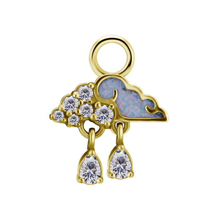 Charms - CoCr NF - triangle with white zircons - gold - D-070