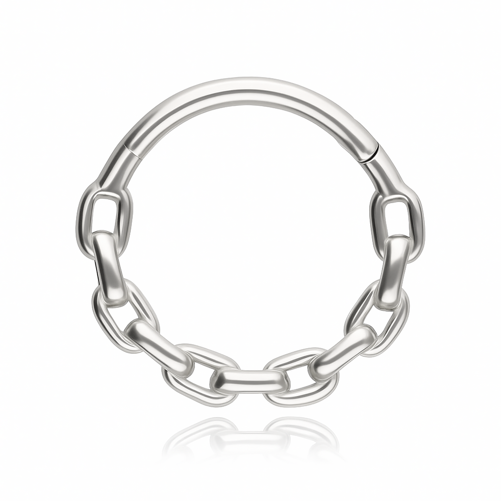 Piercing clicker with white zircons - gold - K-080