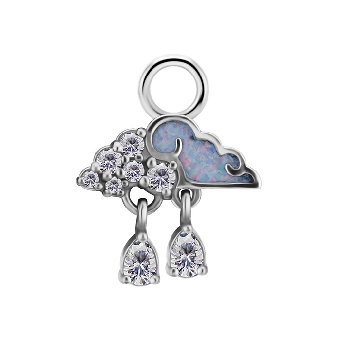 Charms - CoCr NF - triangle with white zircons - gold - D-070