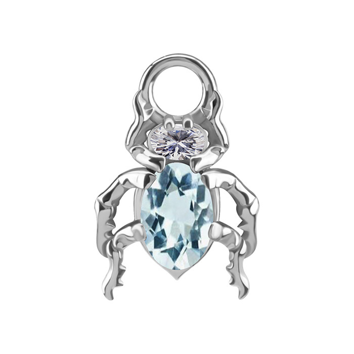 Charms - CoCr NF - triangle with white zircons - gold - D-070