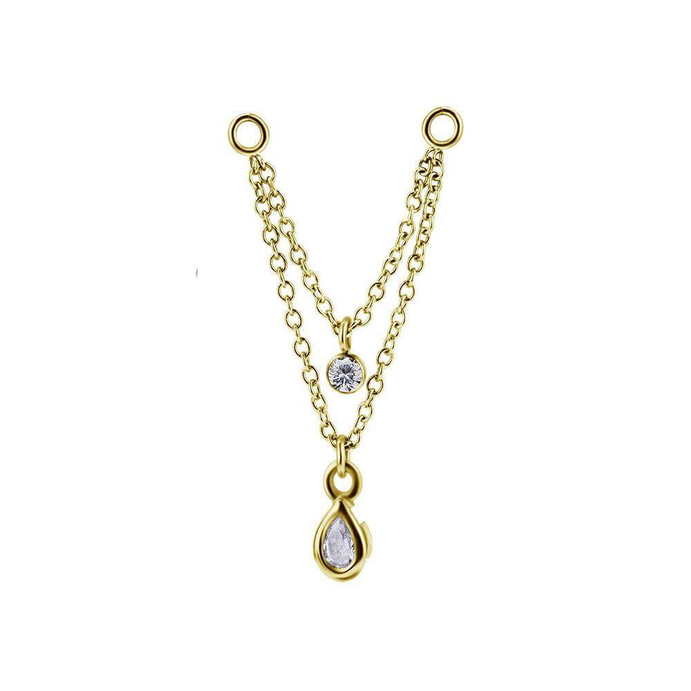 Chain with zircons - gold - D-021