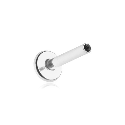 Labret post silver - female thread - CZ-004