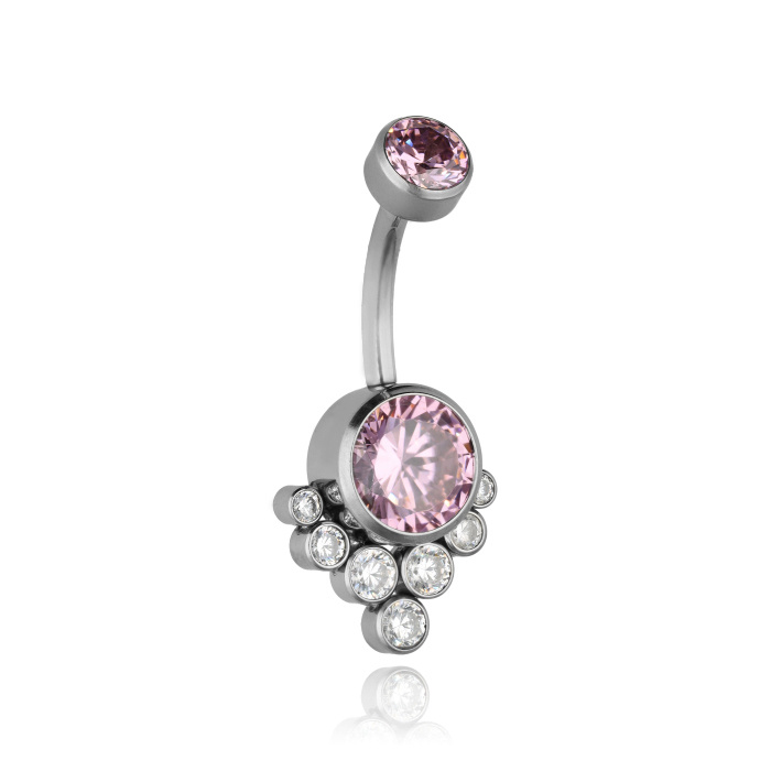 Titanium Belly button ring pink - TPP-022