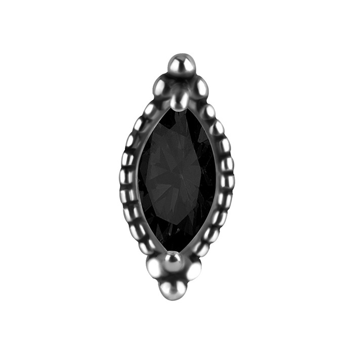 Attachment push in - with black zirconia - CoCr NF - silver - PI-006