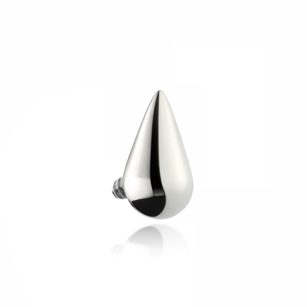 Titanium attachment with white zircons - silver - TNA-104