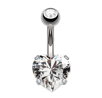 Belly button ring - heart - KP-036