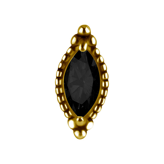 Attachment push in - with black zirconia - CoCr NF - gold - PI-006