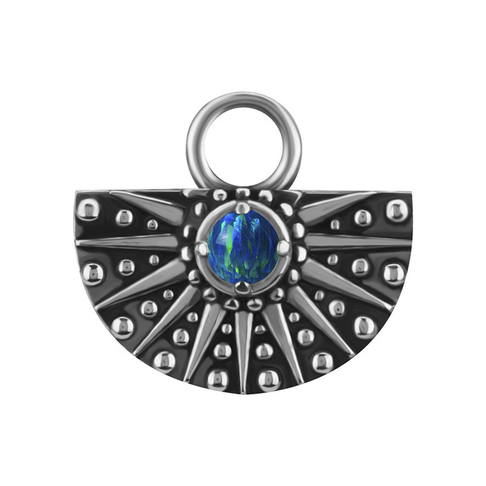 Charms - CoCr NF - triangle with white zircons - gold - D-070