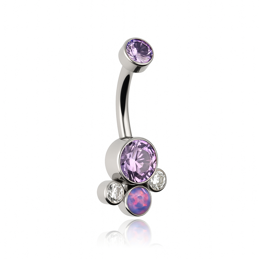 Titanium Belly button ring decorative purple - TPP-013