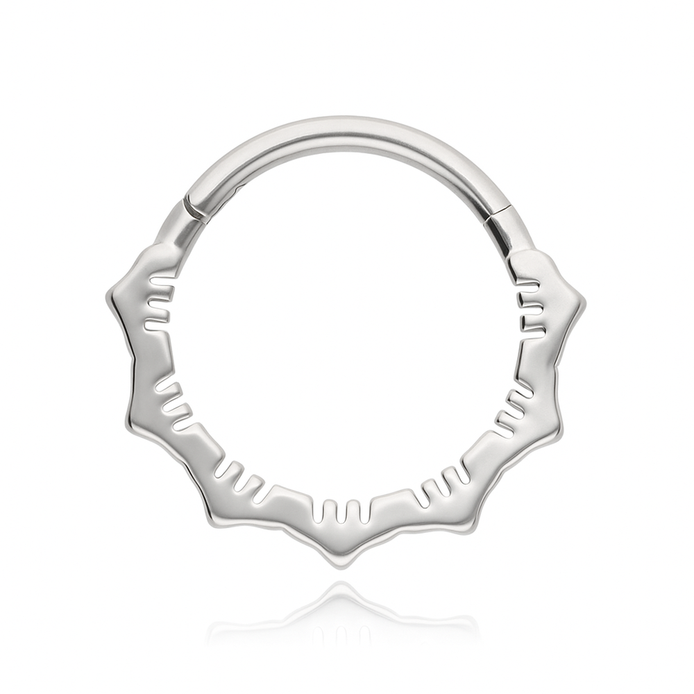 Piercing clicker with white zircons - gold - K-080