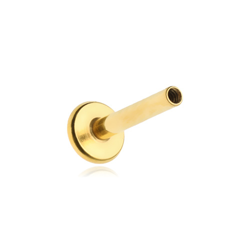 Labret post gold - female thread - CZ-004