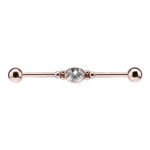 Industrial decorative - rose gold with zirconia - IND-039