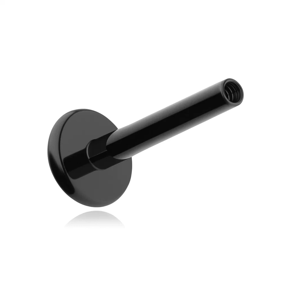 Titanium labret post - female thread - black - TCZ-003