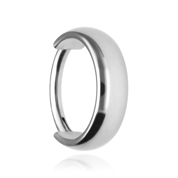 Titanium piercing ring clicker ring - silver - TK-026