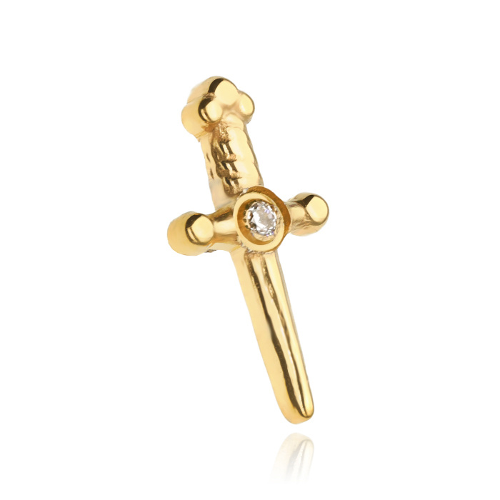 Titanium attachment dagger with zirconia - gold - TNA-180