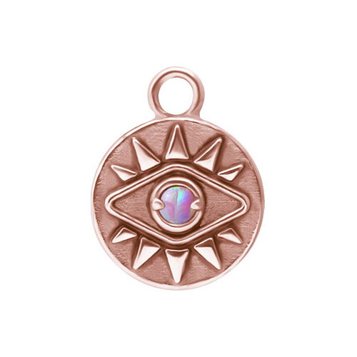 Charms - eye with opal - rose gold - D-056