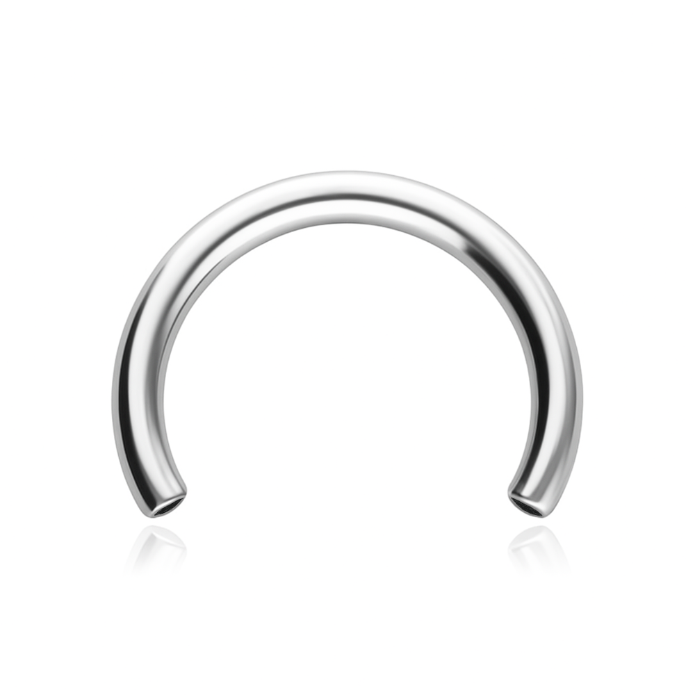 Horseshoe type titanium rod with internal thread - silver - TCZ-024