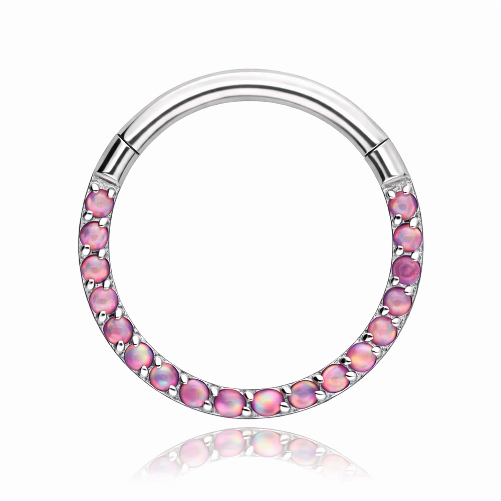 Titanium CLICKER ornamental   with opal - OP 18 - TK-021