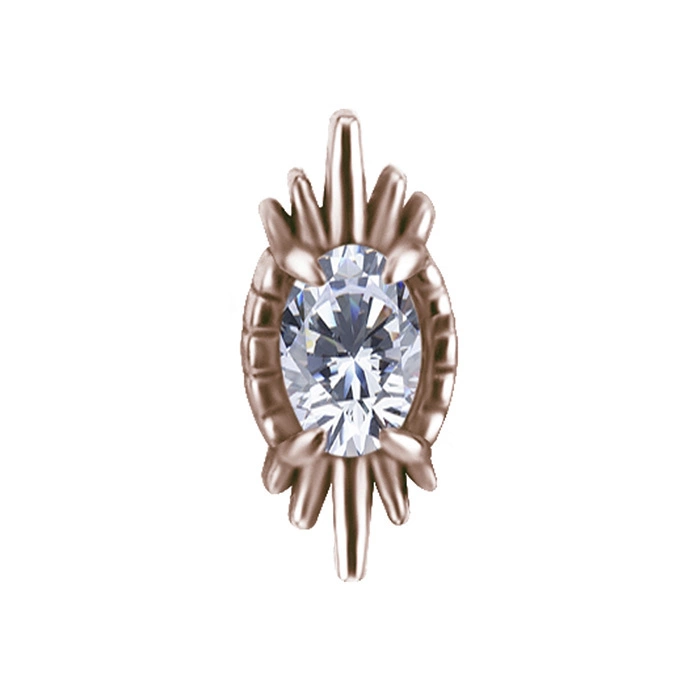 Attachment push in - with white zircons - CoCr NF - gold - PI-028