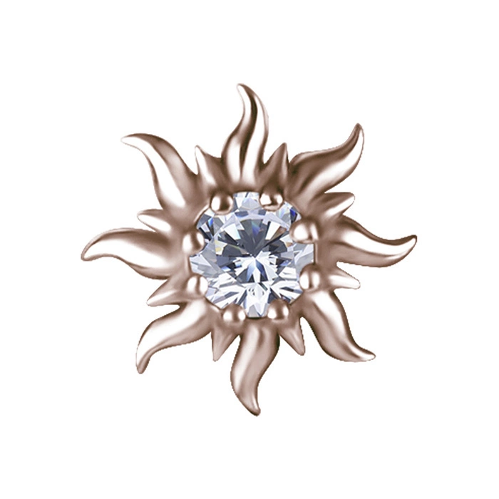 Attachment push in - with white zircons - CoCr NF - gold - PI-028
