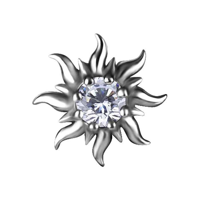 Attachment push in - with white zircons - CoCr NF - gold - PI-028