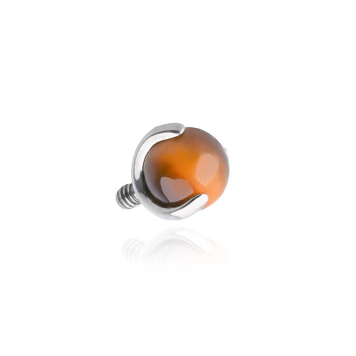 Titanium attachment - tiger eye - silver - TNA-029