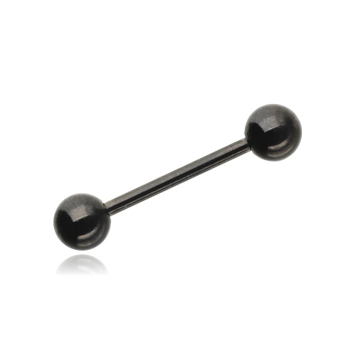 Tongue barbell metallic black - KJ-052