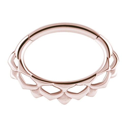 Mandala clicker ring - rose gold - K-053