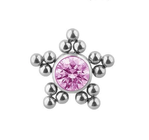 Titanium attachment for pins - pink zirconia - TNA-054