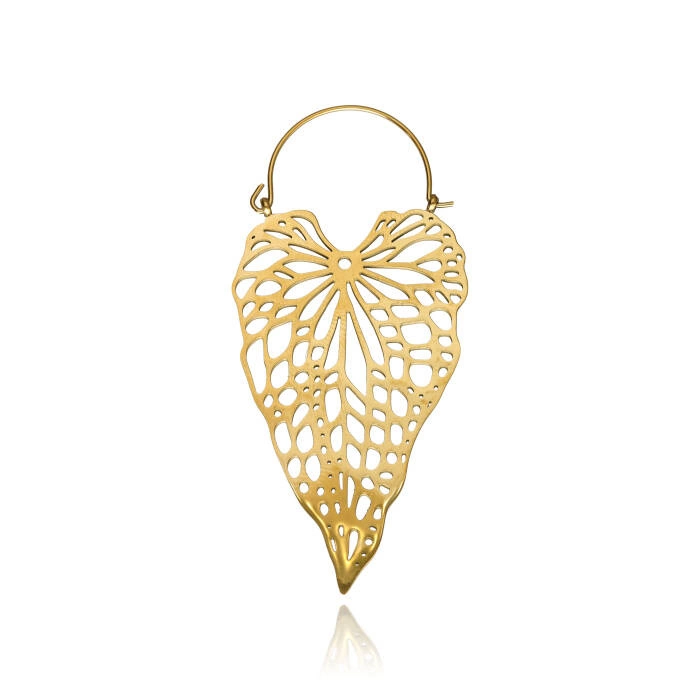 Tunnel pendant - leaf - gold - KU-007