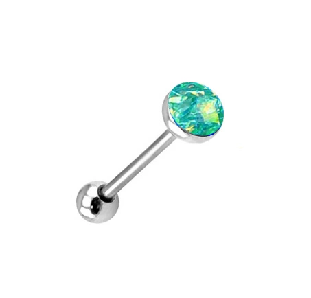 Tongue barbell - iridescent green - KJ-006