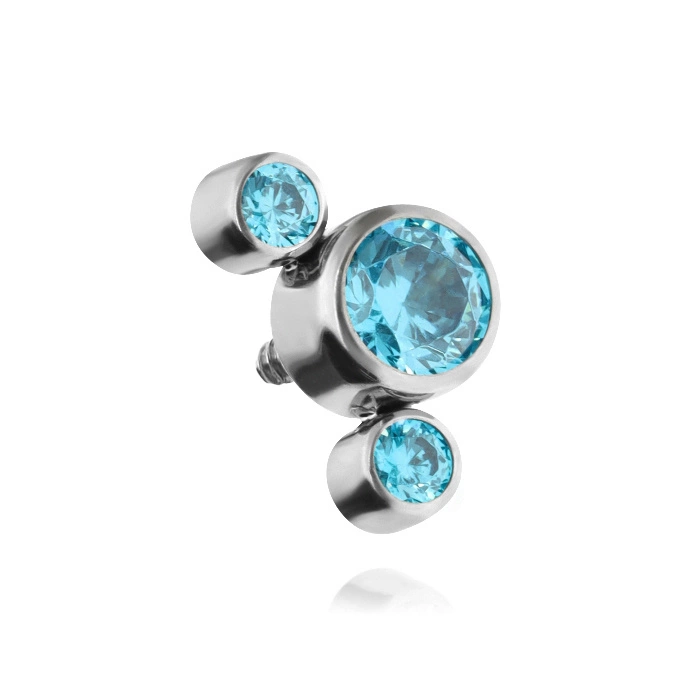 Titanium attachment with blue zircons - TNA-012