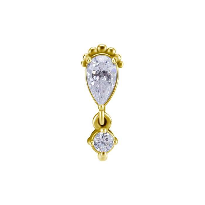 Attachment push in - openwork with white zircons - CoCr NF - gold - PI-022