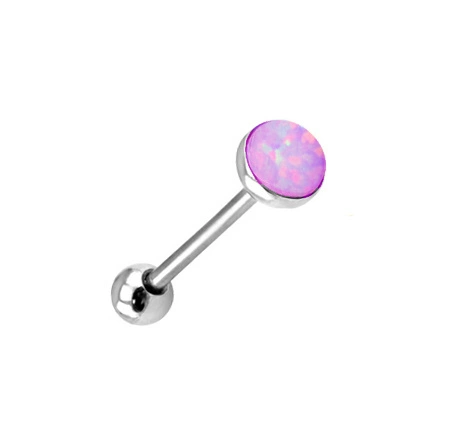 Tongue barbell - iridescent pink - KJ-006