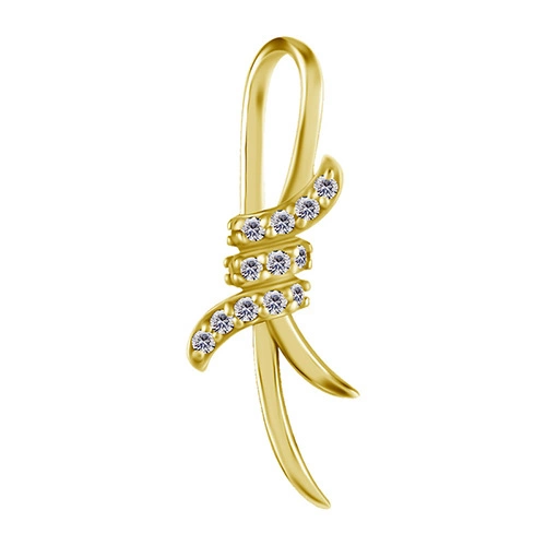 Charms - CoCr NF - decorative gold with white PREMIUM ZIRCONIA - D-050