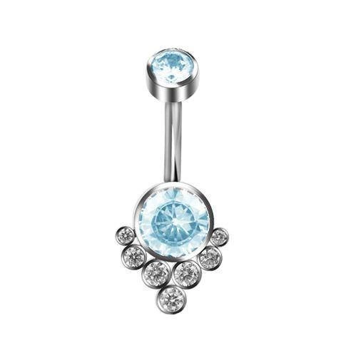 Titanium Belly button ring blue - TPP-022