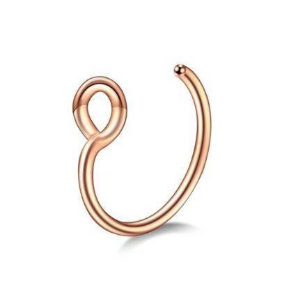 Fake nose ring - Pink gold - FNS-048