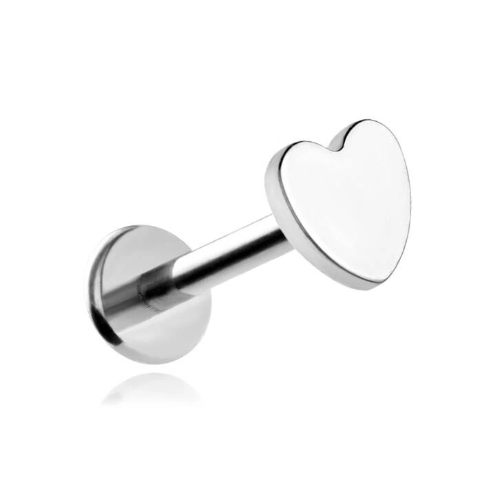 Titanium labret - silver heart