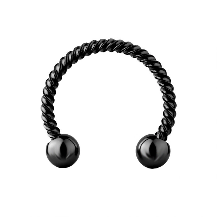 Black twisted horseshoe - P-007