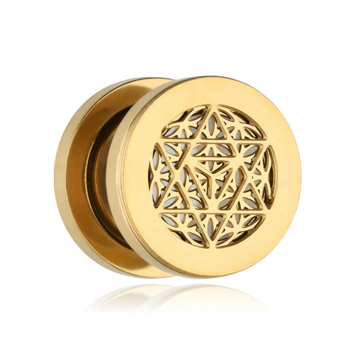 Openwork tunnel with star - gold - PT-188