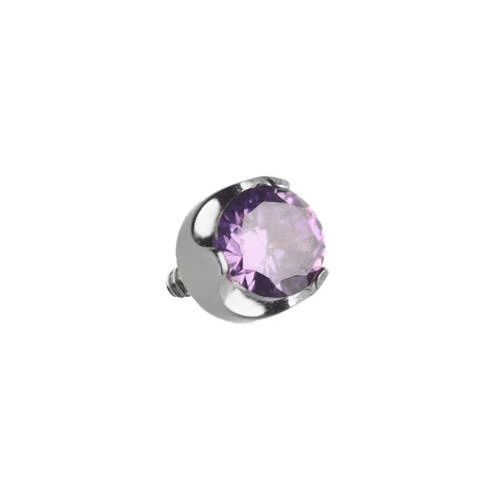 Titanium attachment  with purple zirconia - silver - TNA-117