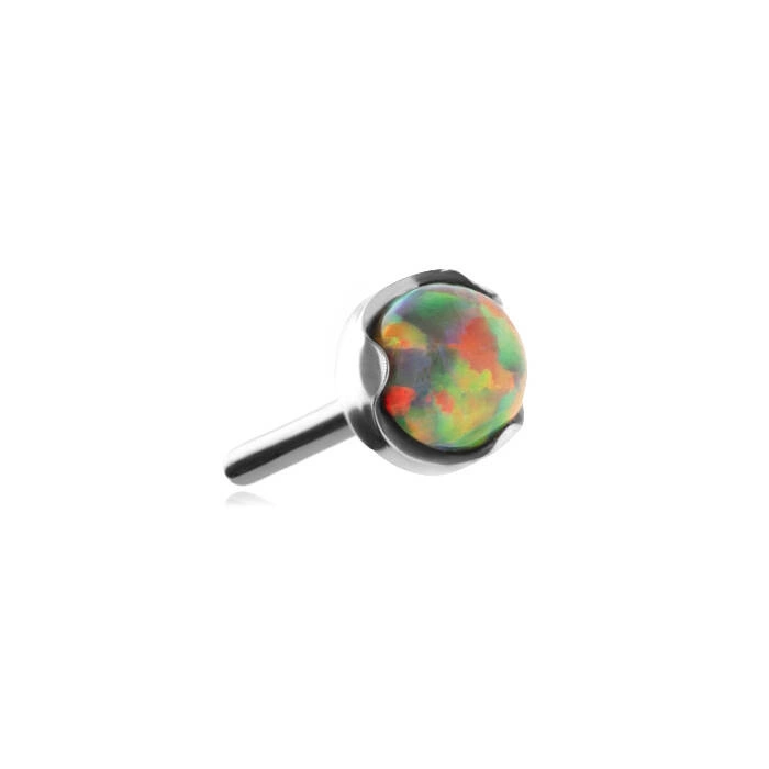 Titanium attachment PUSH IN - silver with colored opal - TPI-001