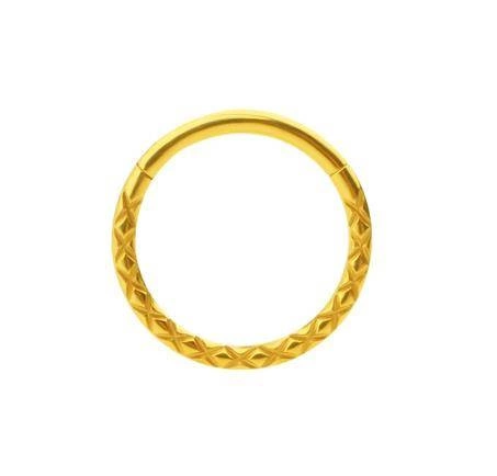 Titanium ring clicker gold cut - TK-062