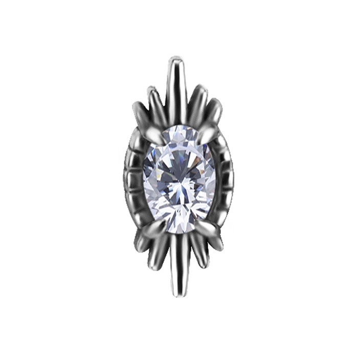 Attachment push in - with white zircons - CoCr NF - gold - PI-028