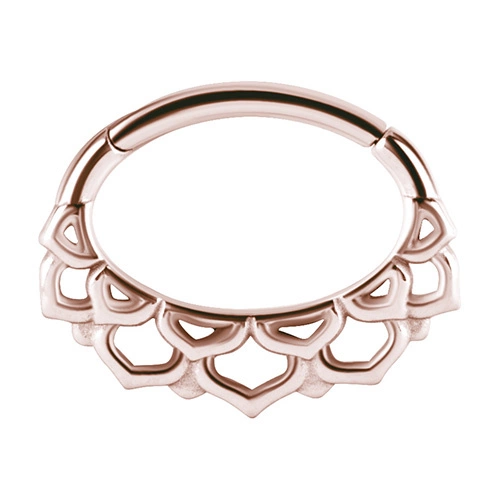 Rose gold clicker ring - mandala - K-027