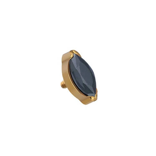 Titanium attachment  teardrop with black zirconia - gold - TNA-107