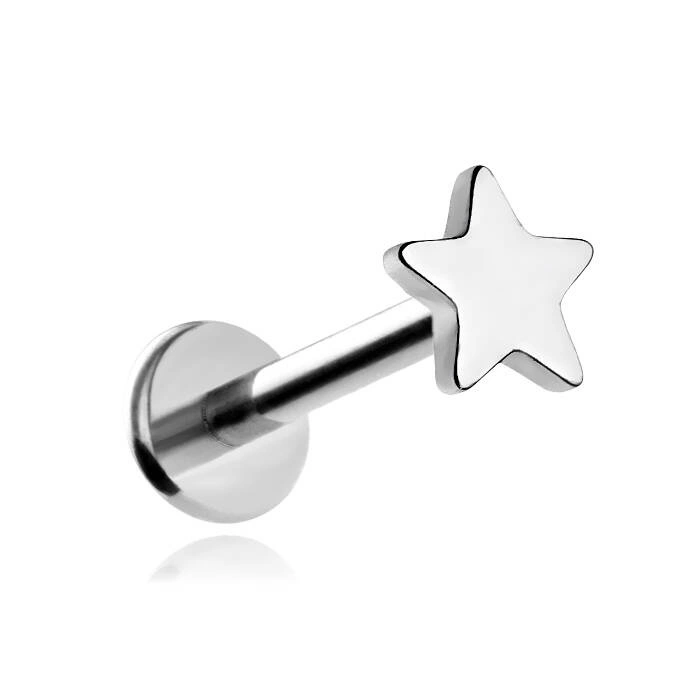 Titanium labret - silver  star