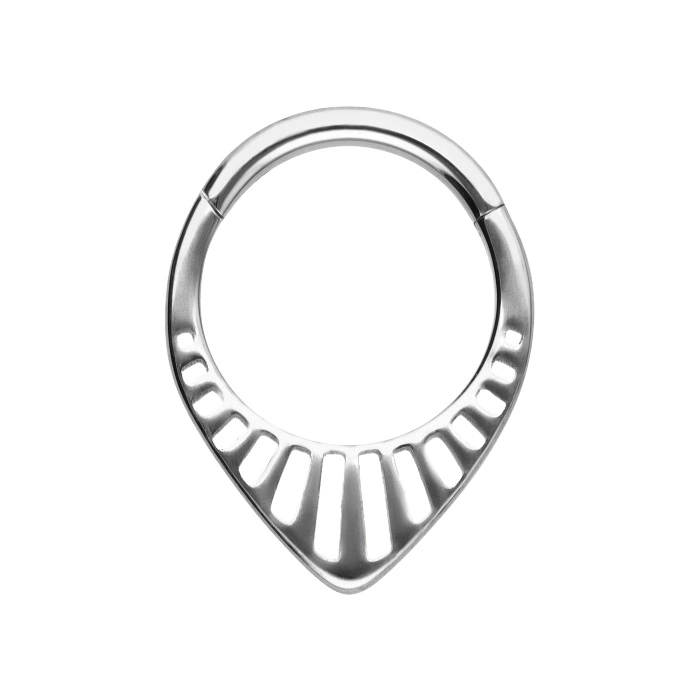 Titanium piercing ring clicker decorative - silver - TK-083