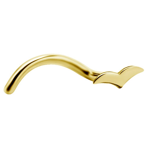 Titanium nose stud - gold decorative - TN-022