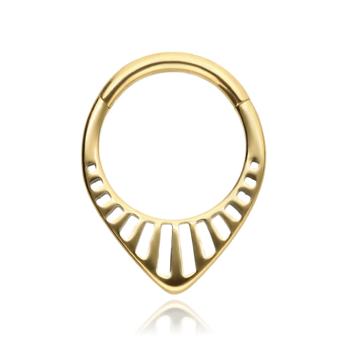 Titanium piercing ring clicker decorative - gold - TK-083